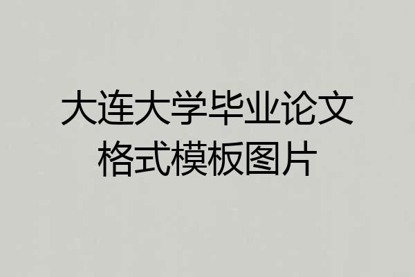 大连大学毕业论文格式模板图片
