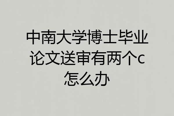 中南大学博士毕业论文送审有两个c怎么办