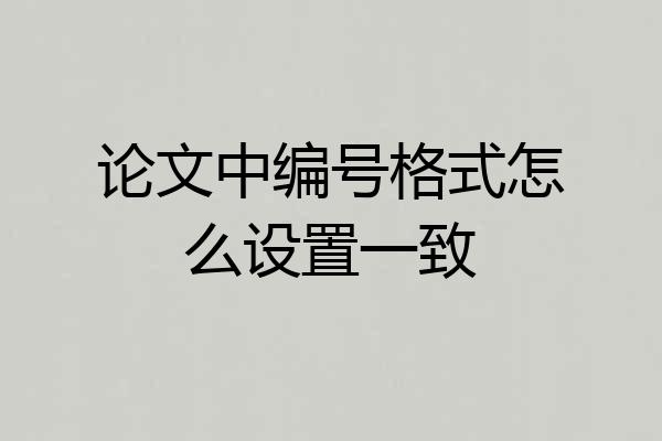 论文中编号格式怎么设置一致