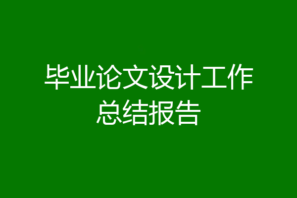 毕业论文设计工作总结报告