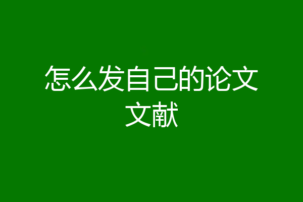 怎么发自己的论文文献