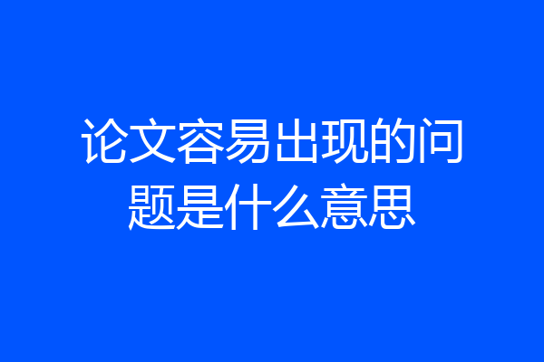 论文容易出现的问题是什么意思