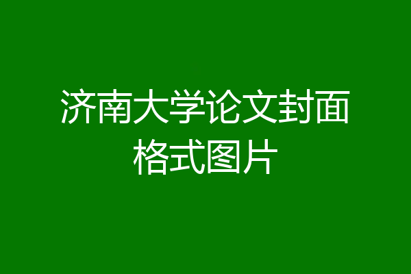 济南大学论文封面格式图片