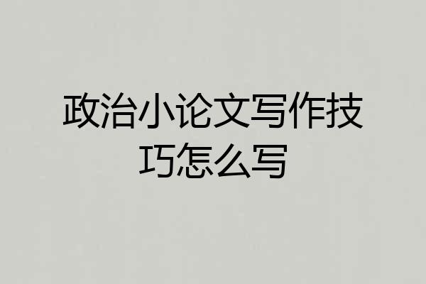 政治小论文写作技巧怎么写