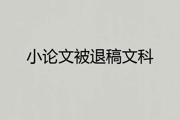 小论文被退稿文科