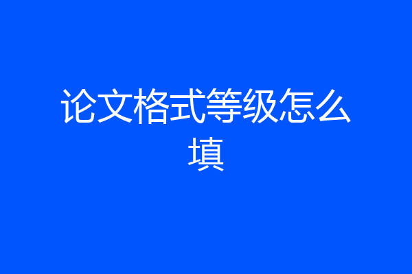论文格式等级怎么填