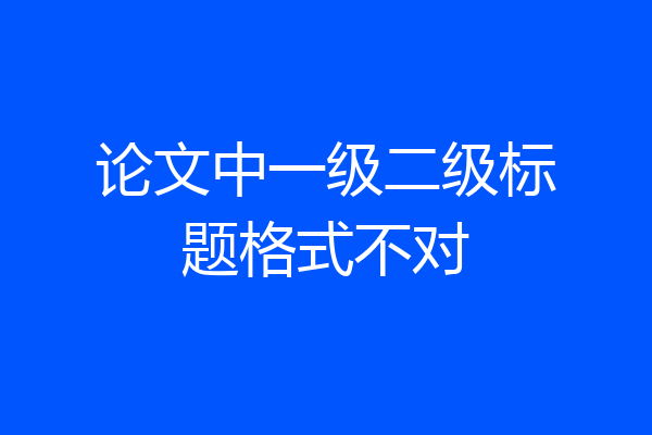 论文中一级二级标题格式不对