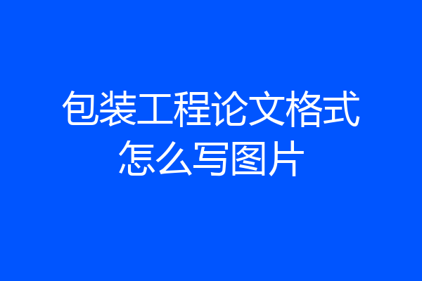 包装工程论文格式怎么写图片