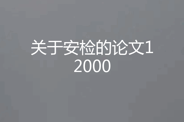 关于安检的论文12000