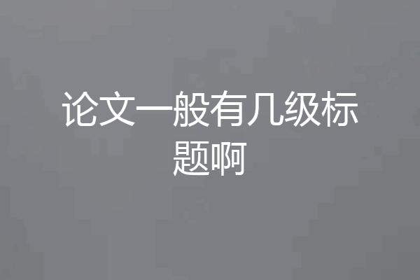 论文一般有几级标题啊