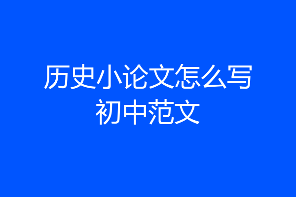 历史小论文怎么写初中范文