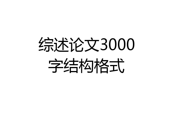 综述论文3000字结构格式