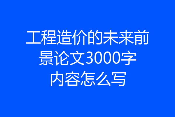 工程造价的未来前景论文3000字内容怎么写