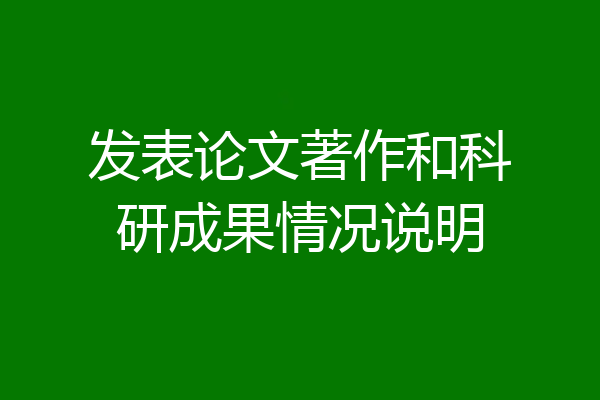 发表论文著作和科研成果情况说明