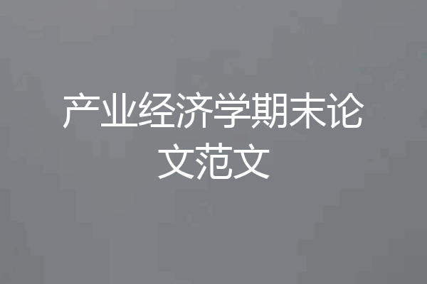 产业经济学期末论文范文