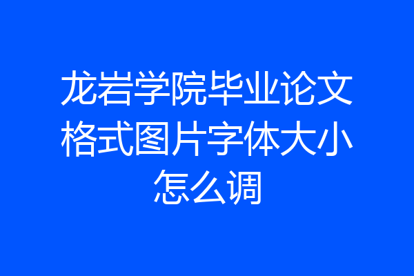 龙岩学院毕业论文格式图片字体大小怎么调