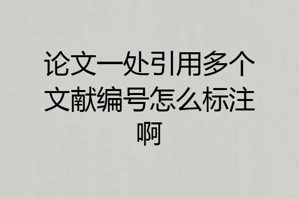 论文一处引用多个文献编号怎么标注啊