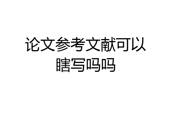 论文参考文献可以瞎写吗吗