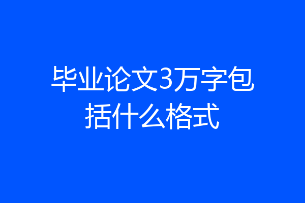 毕业论文3万字包括什么格式