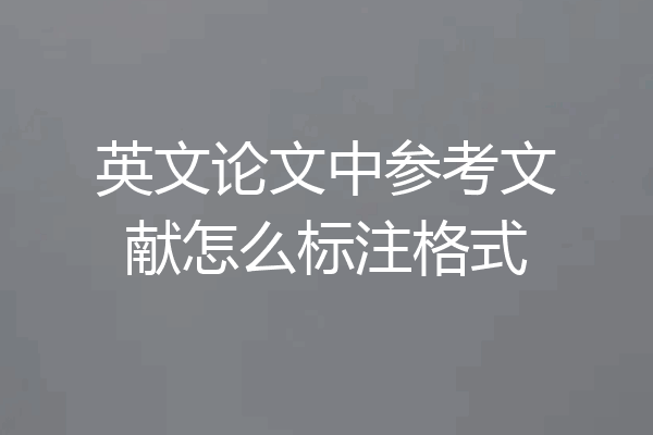 英文论文中参考文献怎么标注格式