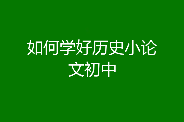 如何学好历史小论文初中