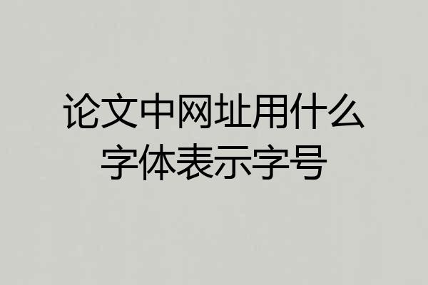 论文中网址用什么字体表示字号
