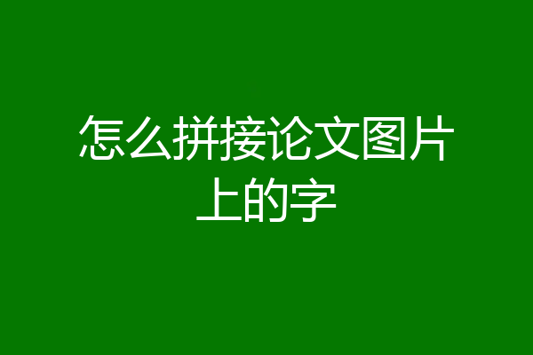 怎么拼接论文图片上的字