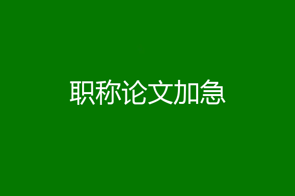 职称论文加急