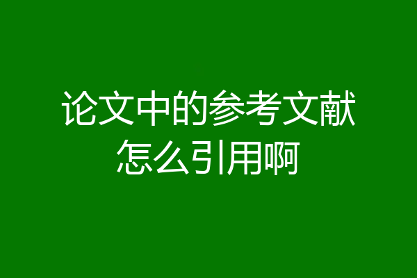 论文中的参考文献怎么引用啊