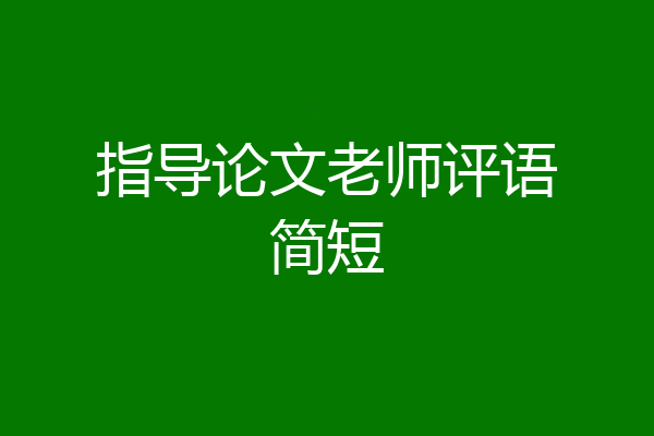 指导论文老师评语简短