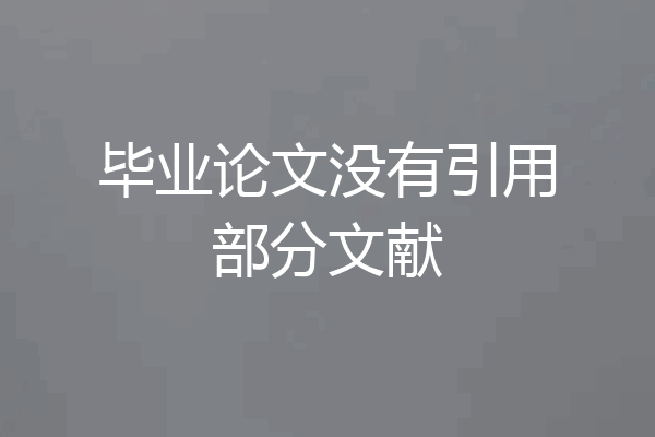 毕业论文没有引用部分文献
