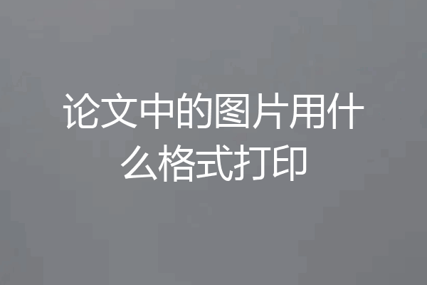论文中的图片用什么格式打印