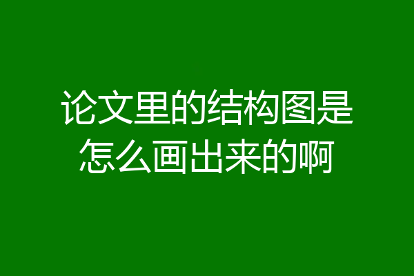 论文里的结构图是怎么画出来的啊