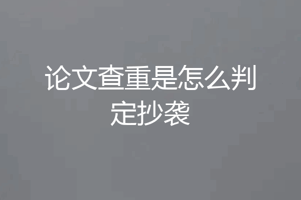 论文查重是怎么判定抄袭