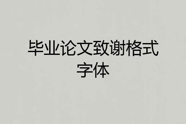 毕业论文致谢格式字体