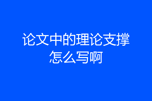 论文中的理论支撑怎么写啊