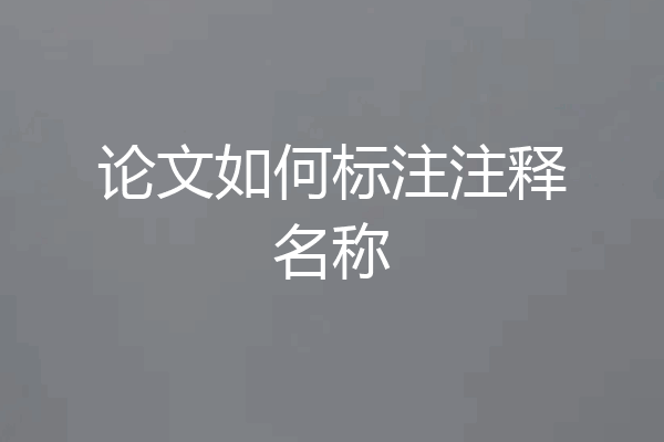 论文如何标注注释名称
