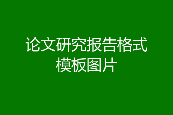 论文研究报告格式模板图片