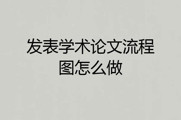 发表学术论文流程图怎么做