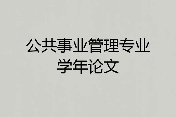 公共事业管理专业学年论文