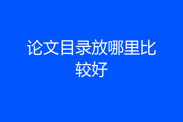 论文目录放哪里比较好