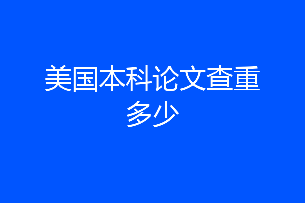 美国本科论文查重多少