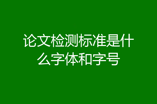 论文检测标准是什么字体和字号