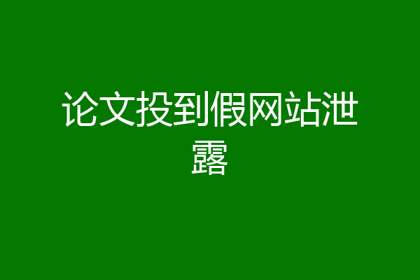 论文投到假网站泄露