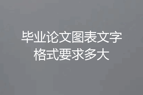 毕业论文图表文字格式要求多大
