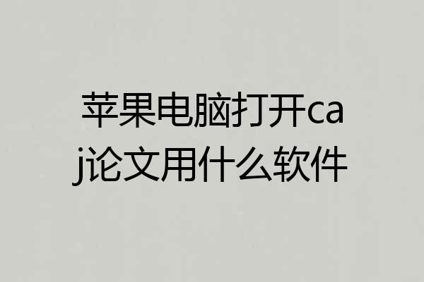 苹果电脑打开caj论文用什么软件