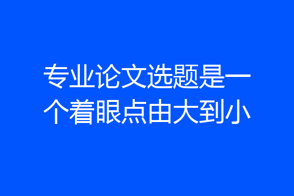 专业论文选题是一个着眼点由大到小