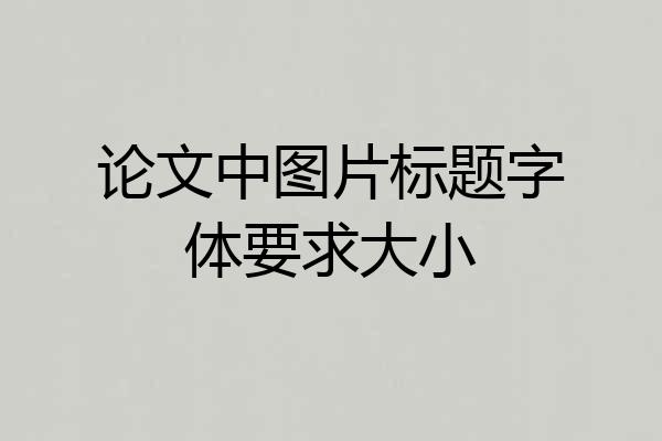 论文中图片标题字体要求大小