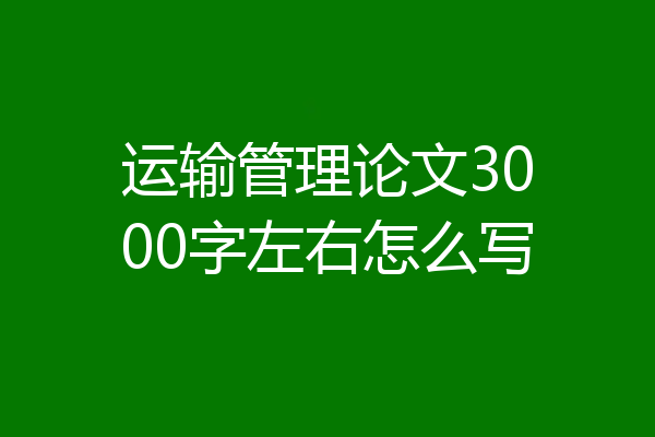 运输管理论文3000字左右怎么写