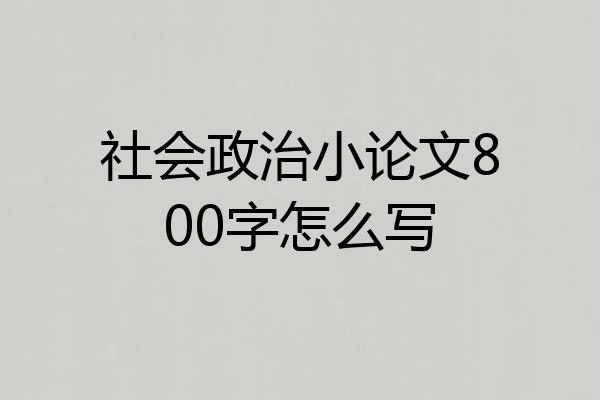 社会政治小论文800字怎么写
